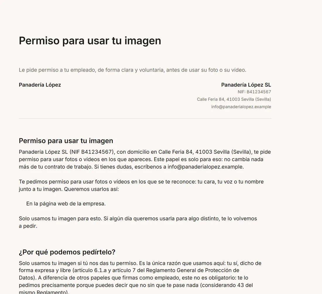 Permiso de uso de imagen