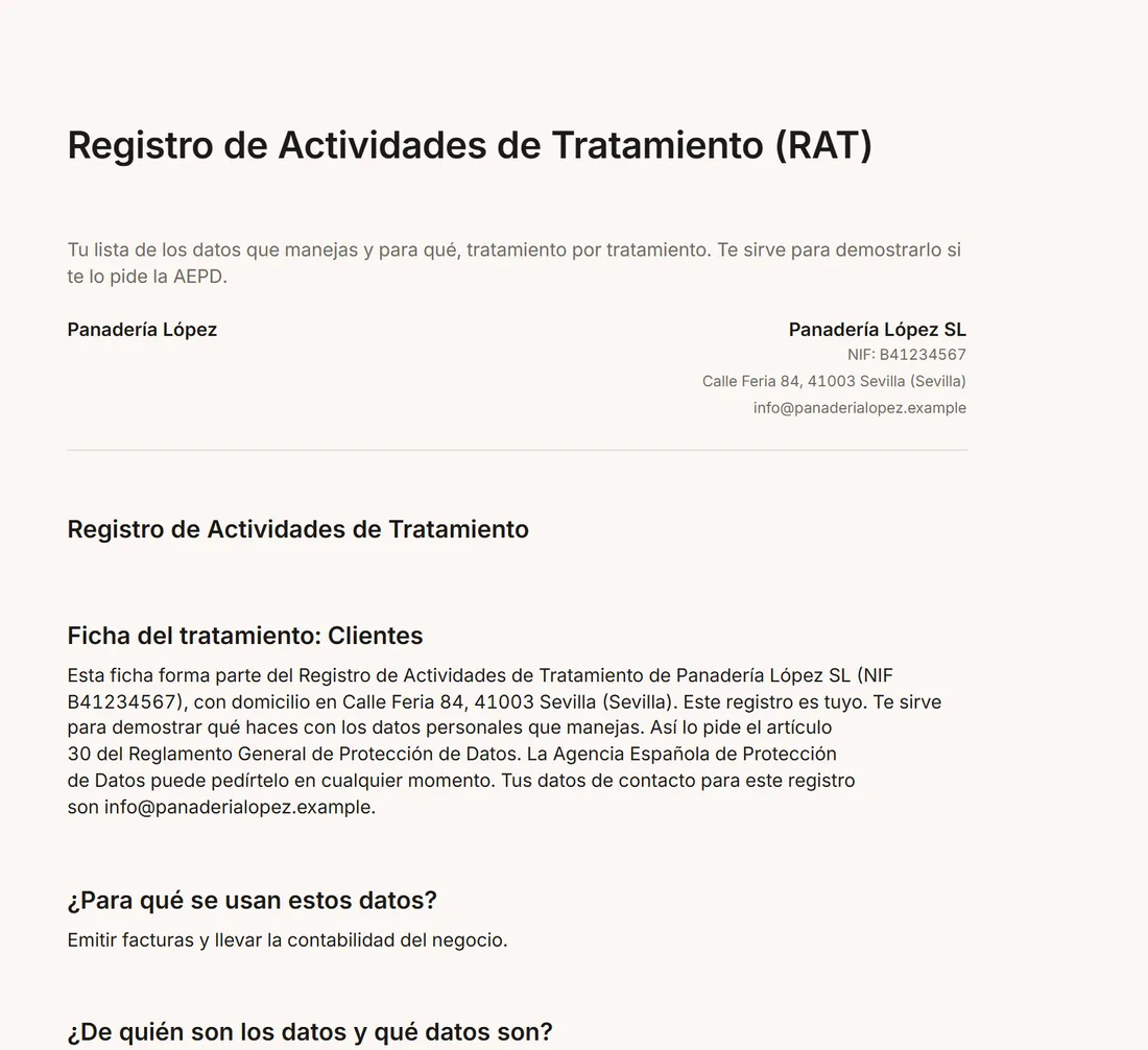Registro de actividades de tratamiento