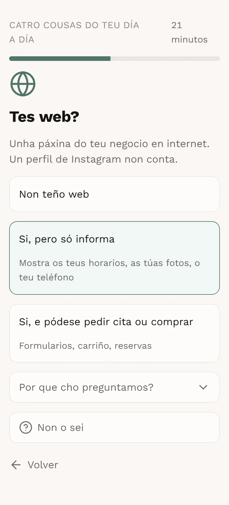 O teu cliente responde preguntas fáciles
